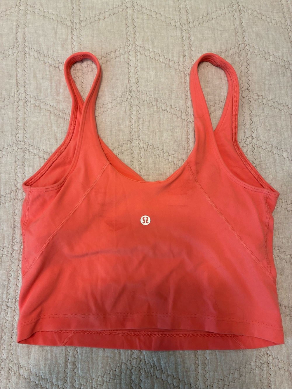 Lululemon Align Tank Coral Size 6 Nulu Built-In Bra Cropped Top